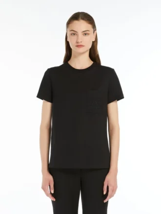 T-shirt i bomuldsjersey, sort