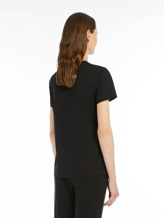 T-shirt i bomuldsjersey, sort