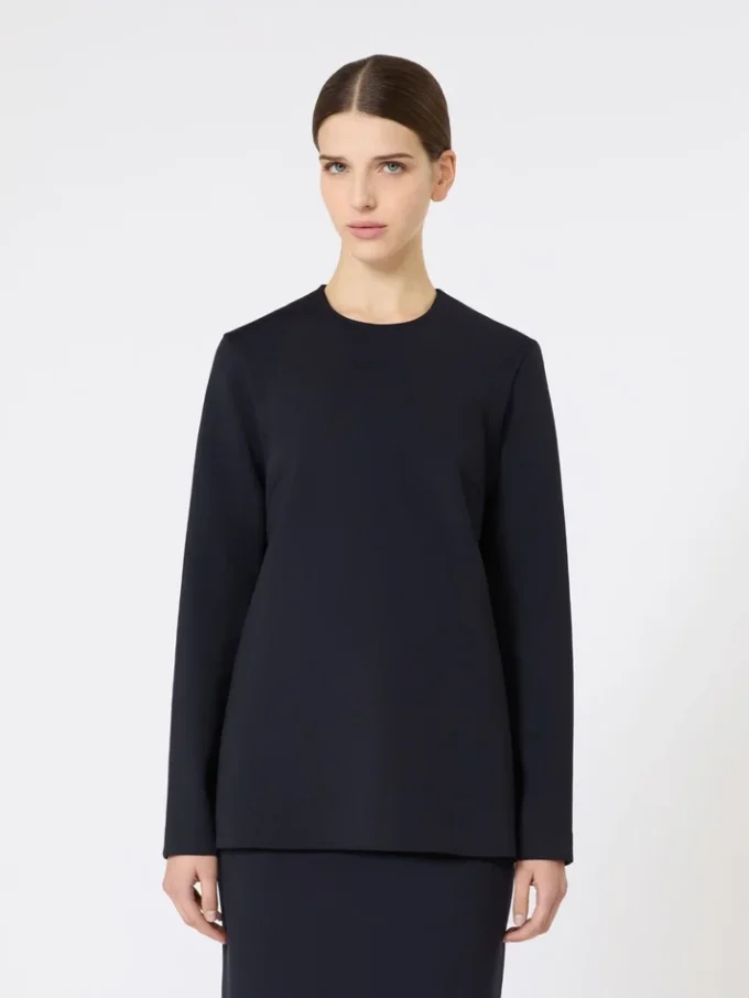 T-shirt i scuba-jersey med rund hals, ultramarin T-shirt i scuba-jersey med rund hals, ultramarin