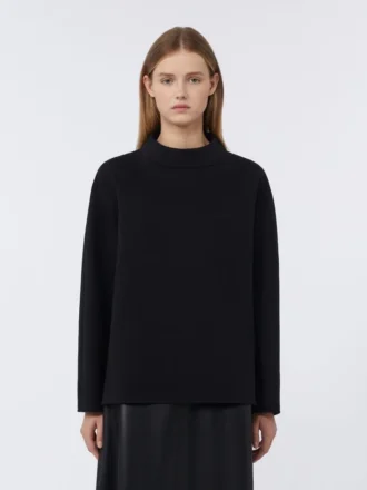 T-shirt i scuba-jersey, sort