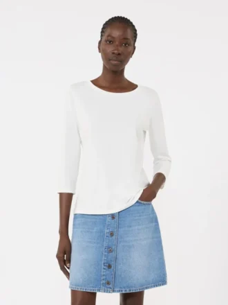 T-shirt i stretchbomuld, hvid