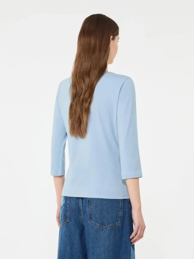 T-shirt i stretchbomuld, lyseblå T-shirt i stretchbomuld, lyseblå