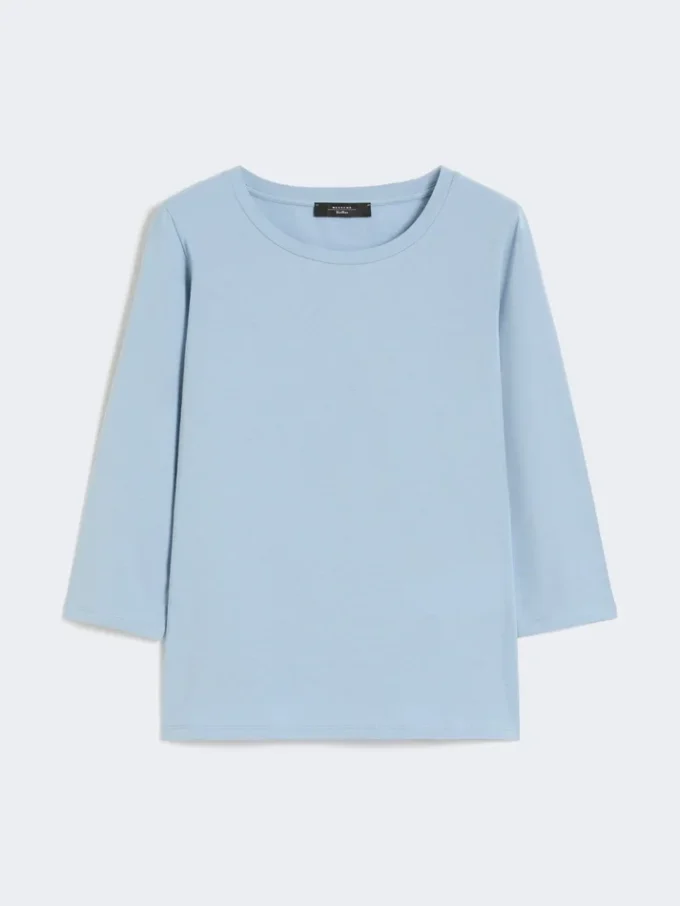 T-shirt i stretchbomuld, lyseblå T-shirt i stretchbomuld, lyseblå