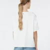 T-shirt i trykt silke og stretchbomuldsjersey, flerfarvet