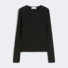 Tætsiddende jersey-T-shirt, sort
