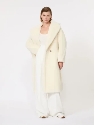 Teddy Bear Icon Coat i alpaca og uld, hvid