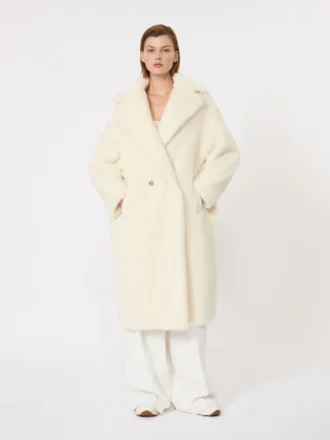 Teddy Bear Icon Coat i alpaca og uld, hvid