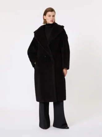 Teddy Bear Icon Coat i alpaca og uld, sort
