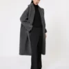 Teddy Bear Icon Coat i uld og alpaca, mellemgrå
