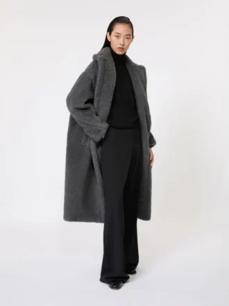 Teddy Bear Icon Coat i uld og alpaca, mellemgrå