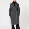 Teddy Bear Icon Coat i uld og alpaca, mellemgrå