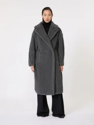 Teddy Bear Icon Coat i uld og alpaca, mellemgrå