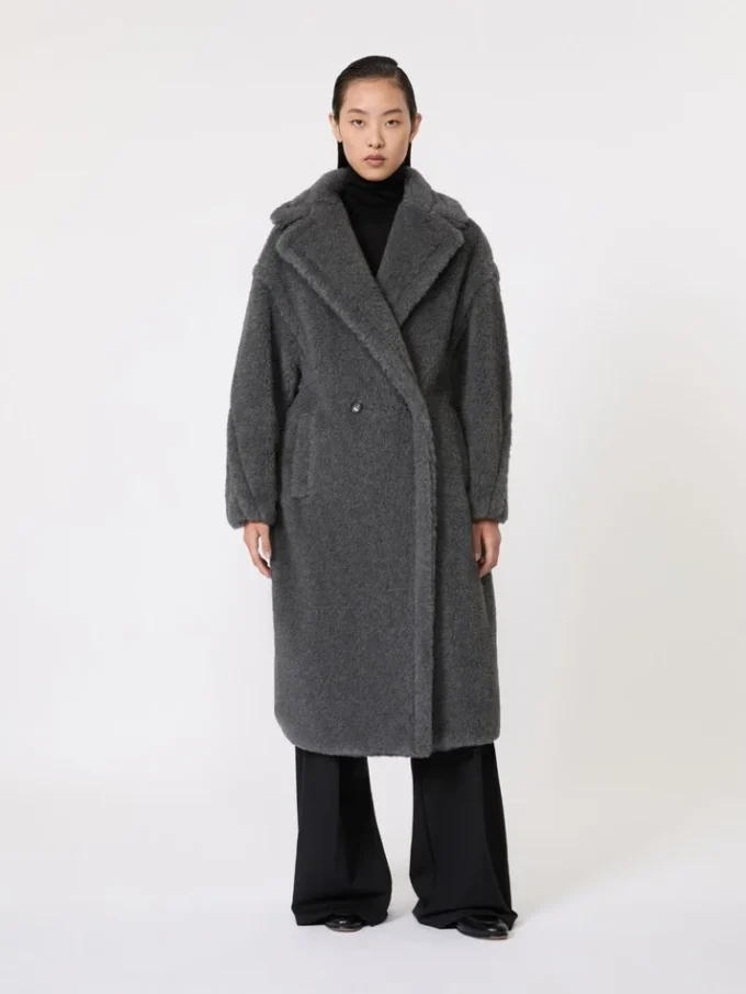 Teddy Bear Icon Coat i uld og alpaca, mellemgrå