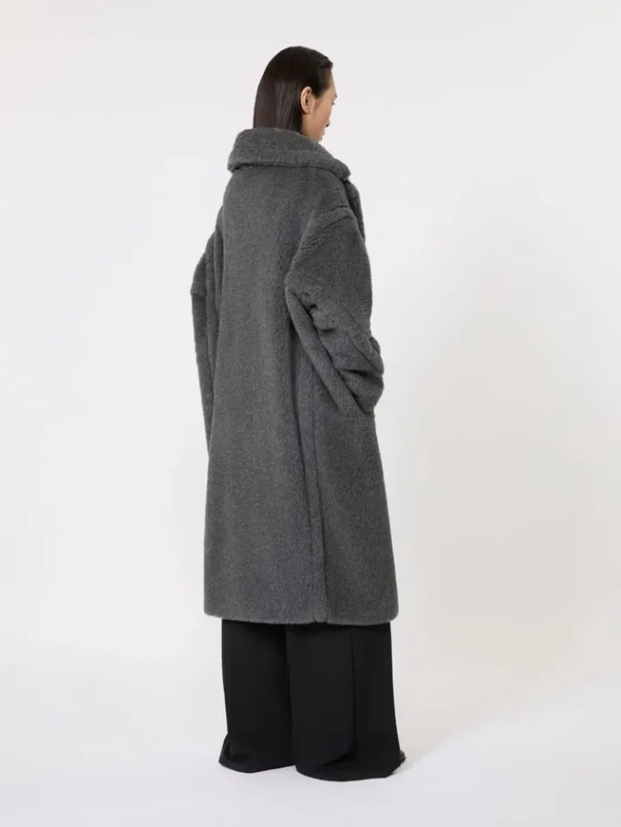 Teddy Bear Icon Coat i uld og alpaca, mellemgrå