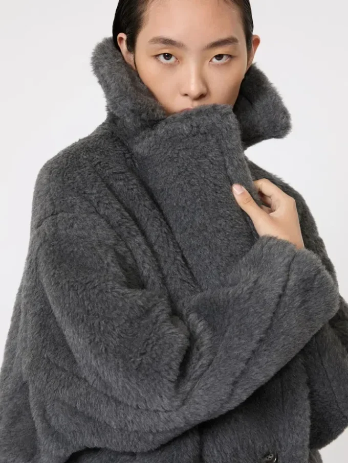 Teddy Bear Icon Coat i uld og alpaca, mellemgrå