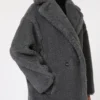 Teddy Bear Icon Coat i uld og alpaca, mellemgrå