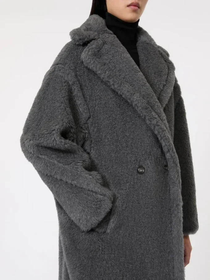Teddy Bear Icon Coat i uld og alpaca, mellemgrå