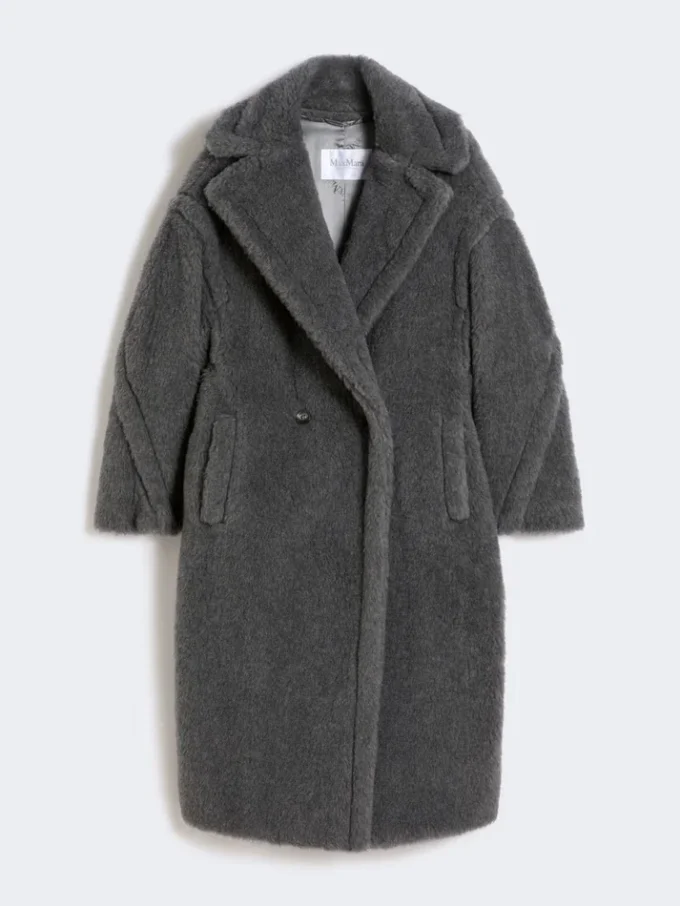 Teddy Bear Icon Coat i uld og alpaca, mellemgrå