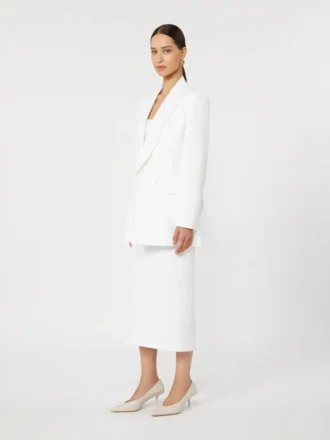 Teknisk jersey-pencilskirt, optisk hvid