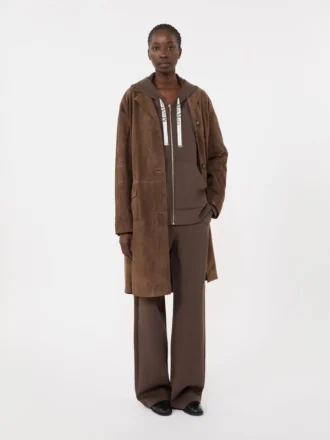 Teknisk jersey-sweatshirt med lynlås, chokolade Teknisk jersey-sweatshirt med lynlås, chokolade