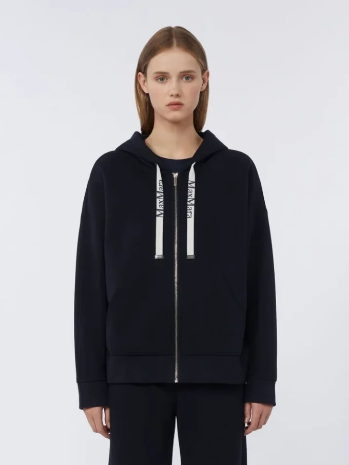 Teknisk jersey-sweatshirt med lynlås, ultramarin Teknisk jersey-sweatshirt med lynlås, ultramarin