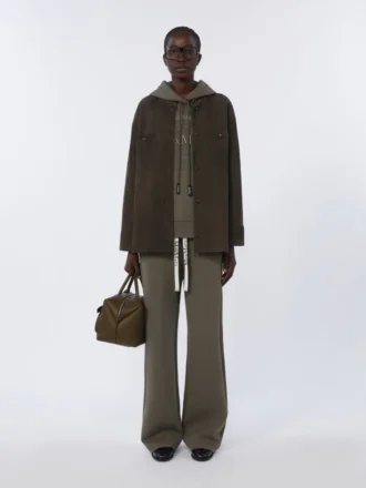 Teknisk sweatshirt i bomuldsjersey, khaki