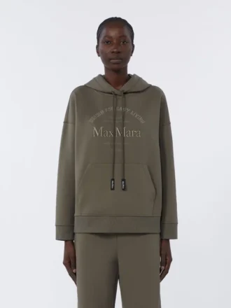 Teknisk sweatshirt i bomuldsjersey, khaki