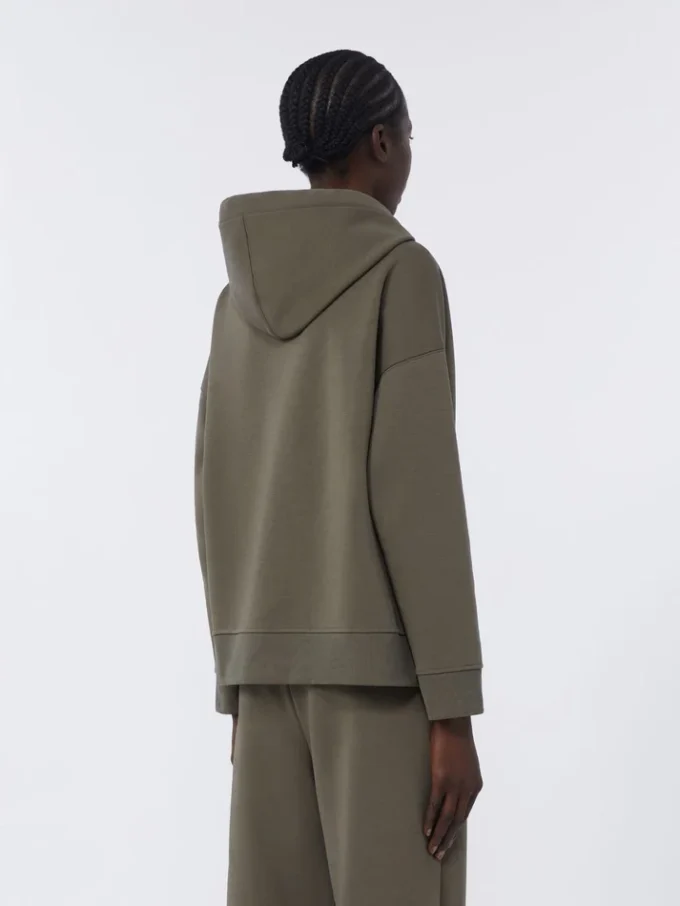 Teknisk sweatshirt i bomuldsjersey, khaki Teknisk sweatshirt i bomuldsjersey, khaki