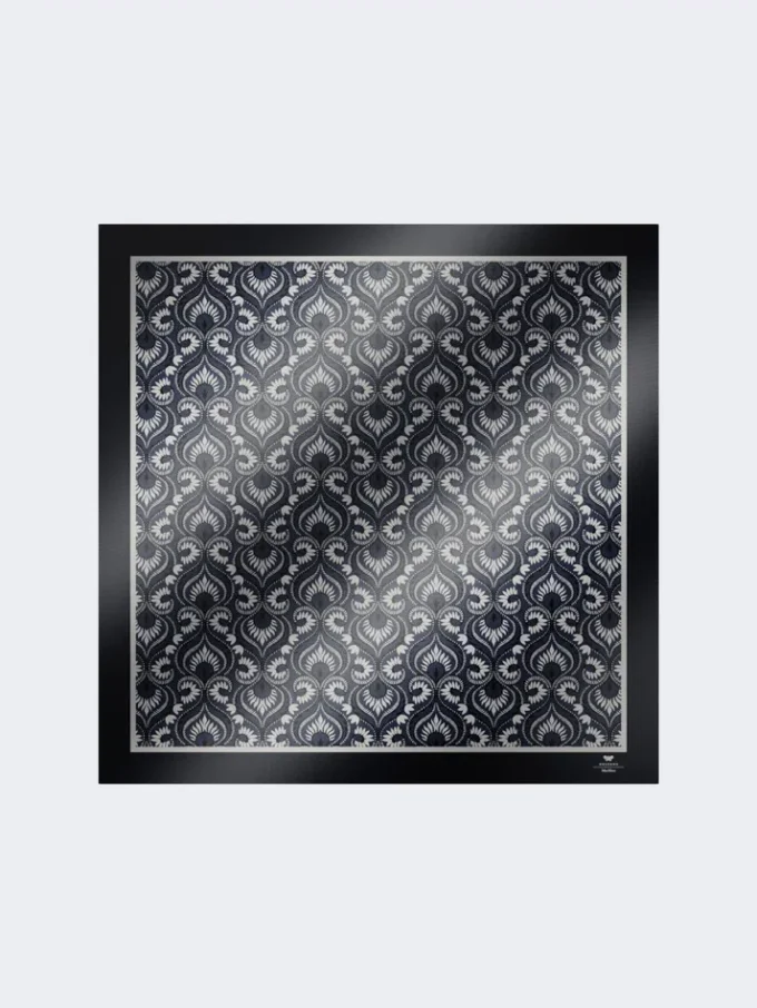Ternet silkefoulard, marineblå