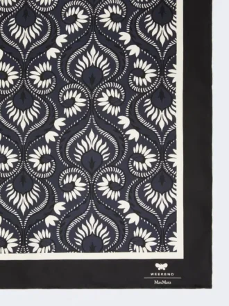 Ternet silkefoulard, marineblå