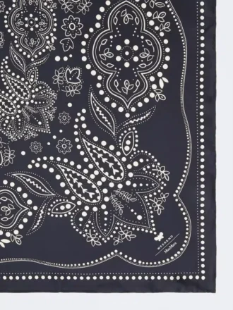 Ternet silkefoulard, midnatsblå