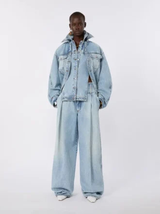 To-delt denimjakke, midnatsblå
