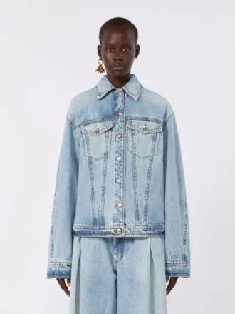 To-delt denimjakke, midnatsblå