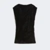 Tofarvet bluse i blonder, sort