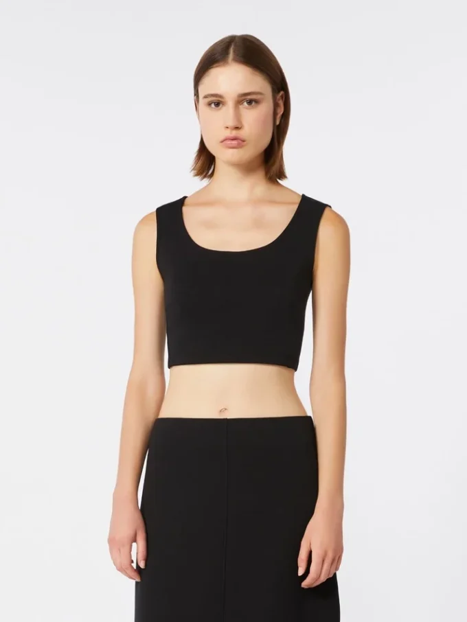 Top i scuba-jersey, sort Top i scuba-jersey, sort