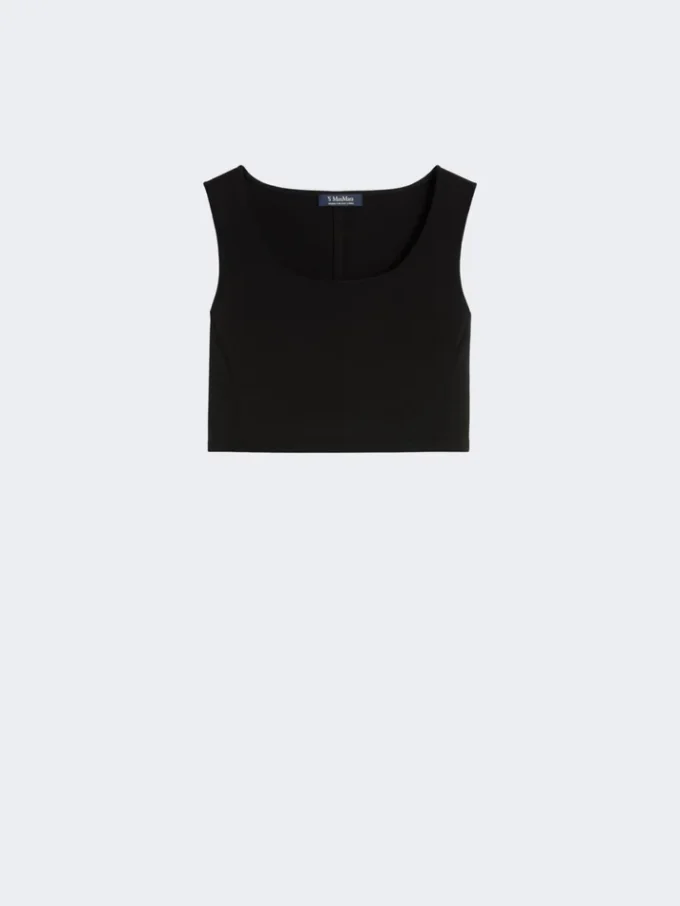Top i scuba-jersey, sort Top i scuba-jersey, sort