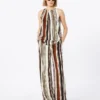 Top i trykt silkecrepe de chine, murstensrød Top i trykt silkecrepe de chine, murstensrød