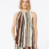 Top i trykt silkecrepe de chine, murstensrød Top i trykt silkecrepe de chine, murstensrød
