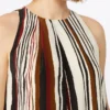 Top i trykt silkecrepe de chine, murstensrød Top i trykt silkecrepe de chine, murstensrød