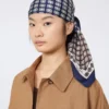 Trykt silkefoulard, mudder Trykt silkefoulard, mudder