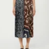 Twill-nederdel med print, tobak Twill-nederdel med print, tobak
