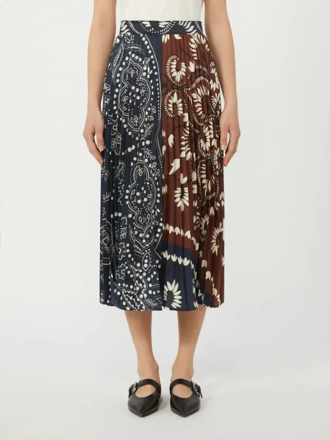 Twill-nederdel med print, tobak Twill-nederdel med print, tobak