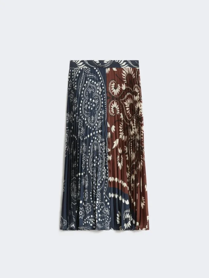 Twill-nederdel med print, tobak Twill-nederdel med print, tobak