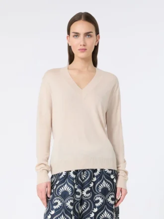 Uld- og kashmirtrøje, beige