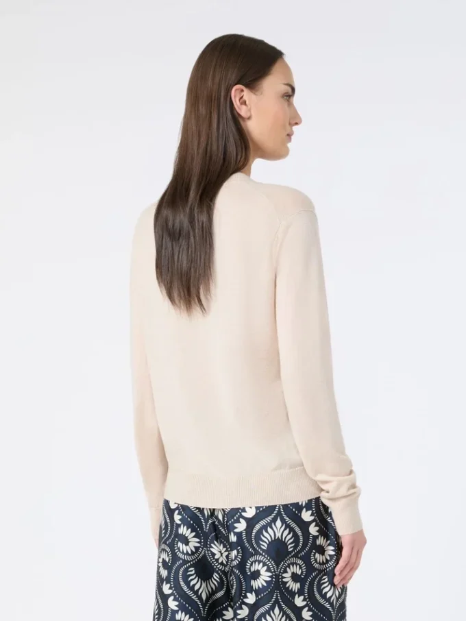 Uld- og kashmirtrøje, beige Uld- og kashmirtrøje, beige