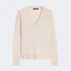 Uld- og kashmirtrøje, beige Uld- og kashmirtrøje, beige