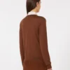 Uld- og silkesweater, chokolade