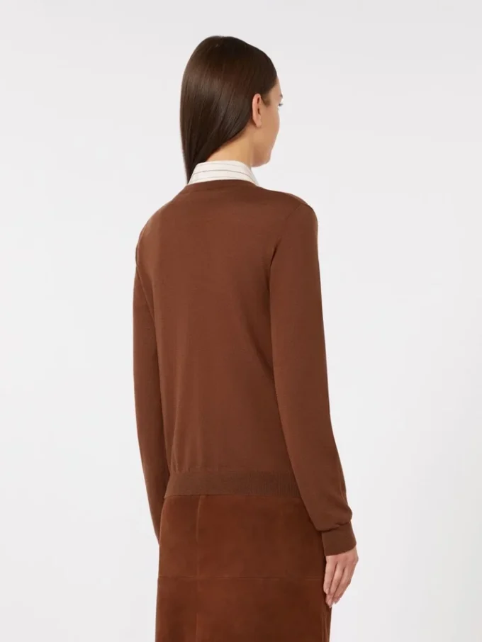 Uld- og silkesweater, chokolade
