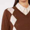 Uld- og silkesweater, chokolade