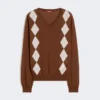 Uld- og silkesweater, chokolade
